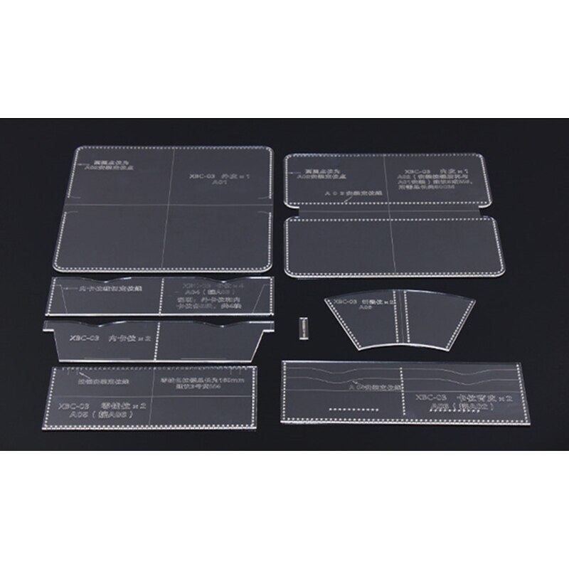 DONYAMY 1Set DIY leather zipper wallet pvc template leather craft sewing pattern accessories