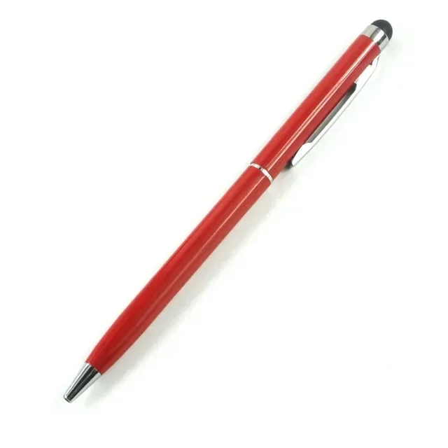 20-200 pennen per pakket Mini metalen 2-in-1 Stylus Universele balpen Aangepast logo Tekstgravure Kantoor School Reclamepen