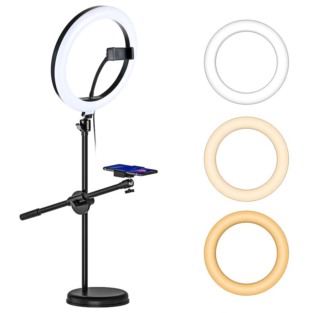 Dimmbare LED Ring-Licht Mit Einbeinstativ Halterung Telefon Halfter Für NäGel Kunst Video Live Tiktok Fotografie Beleuchtung Stehen