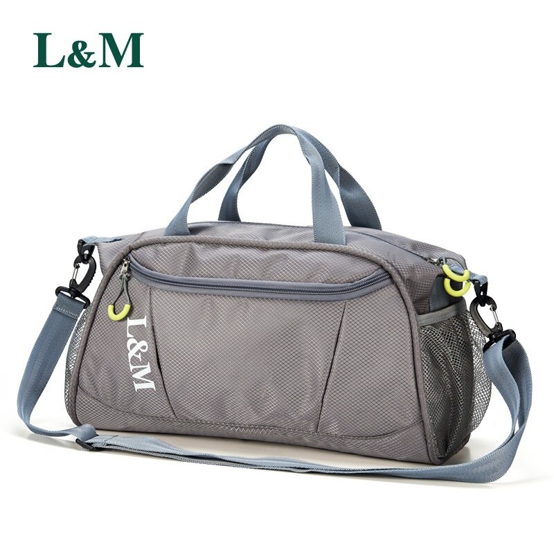 L & M léger et Durable sport Gym sac de sport femmes hommes pour Gym Fitness formation épaule sacs à main sac de Yoga bagages: Gray