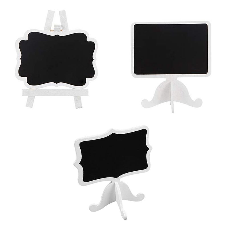 10 Stks/set Mini Houten Schoolbord Schoolbord Stand Wedding Party Tafel Decor Tags Nummer Krijtborden