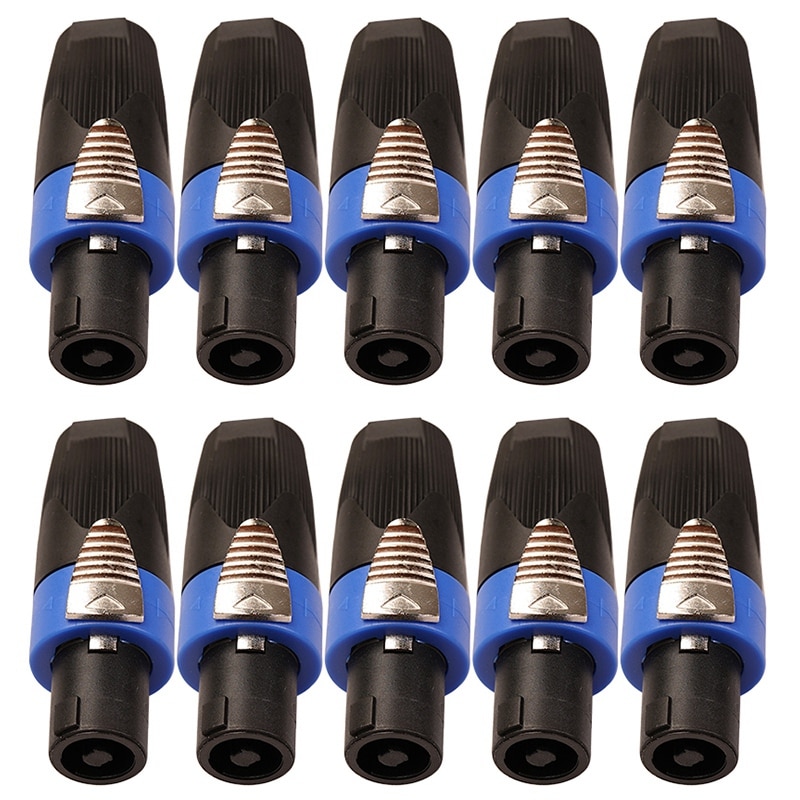 10Pcs 4 Pin Speaker Power Amplifier Connector NL4FC 4 Pole 4 Cores Male Plug o Loudspeaker AC Power Plug Connector