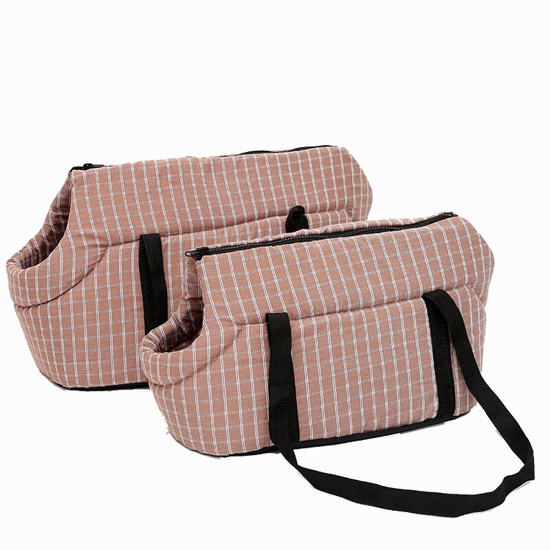 Venxuis Soft Pet Hond Schoudertassen Beschermd Rugzak Outdoor Pet Dog Carrier Puppy Reizen Voor Kleine Honden: Brown Plaid / 40X25X28 CM