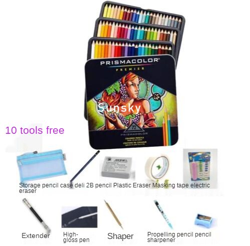 Originele 24 48 72 132 150 Prismacolor Premier Zachte Kleurpotlood Prismacolor Sanford Schets Potlood Met 10 Art Gereedschap Tin doos