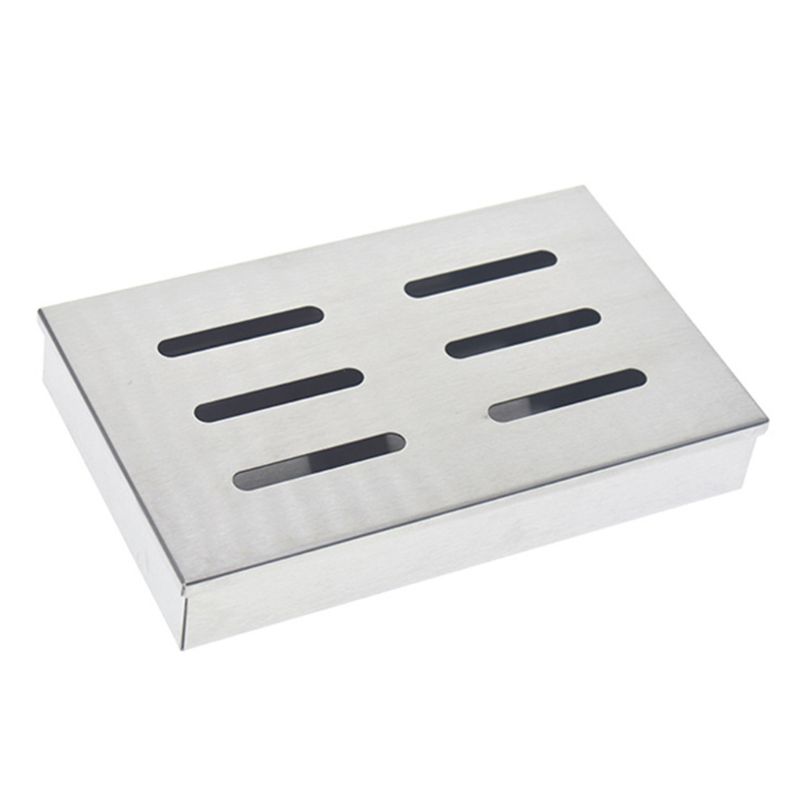Caja de ahumador de acero inoxidable, astillas de madera para carne, pescado, ChipsBBQ, utensilios de cocina para barbacoa, accesorios para exteriores