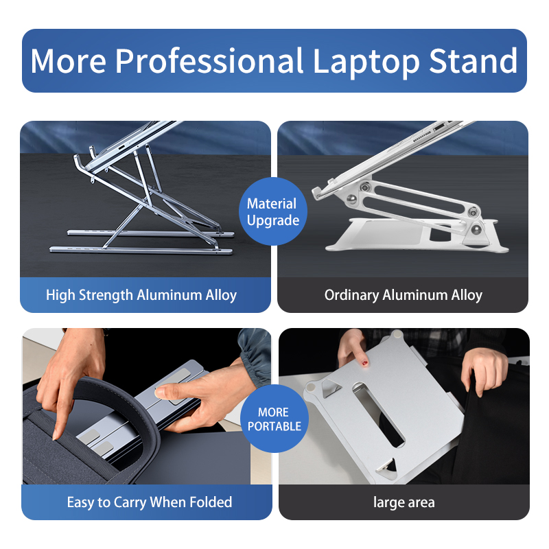 MC N8 soporte ajustable para computadora portátil de aluminio para Macbook Tablet Soporte para computadora portátil Mesa de enfriamiento Soporte plegable para computadora portátil