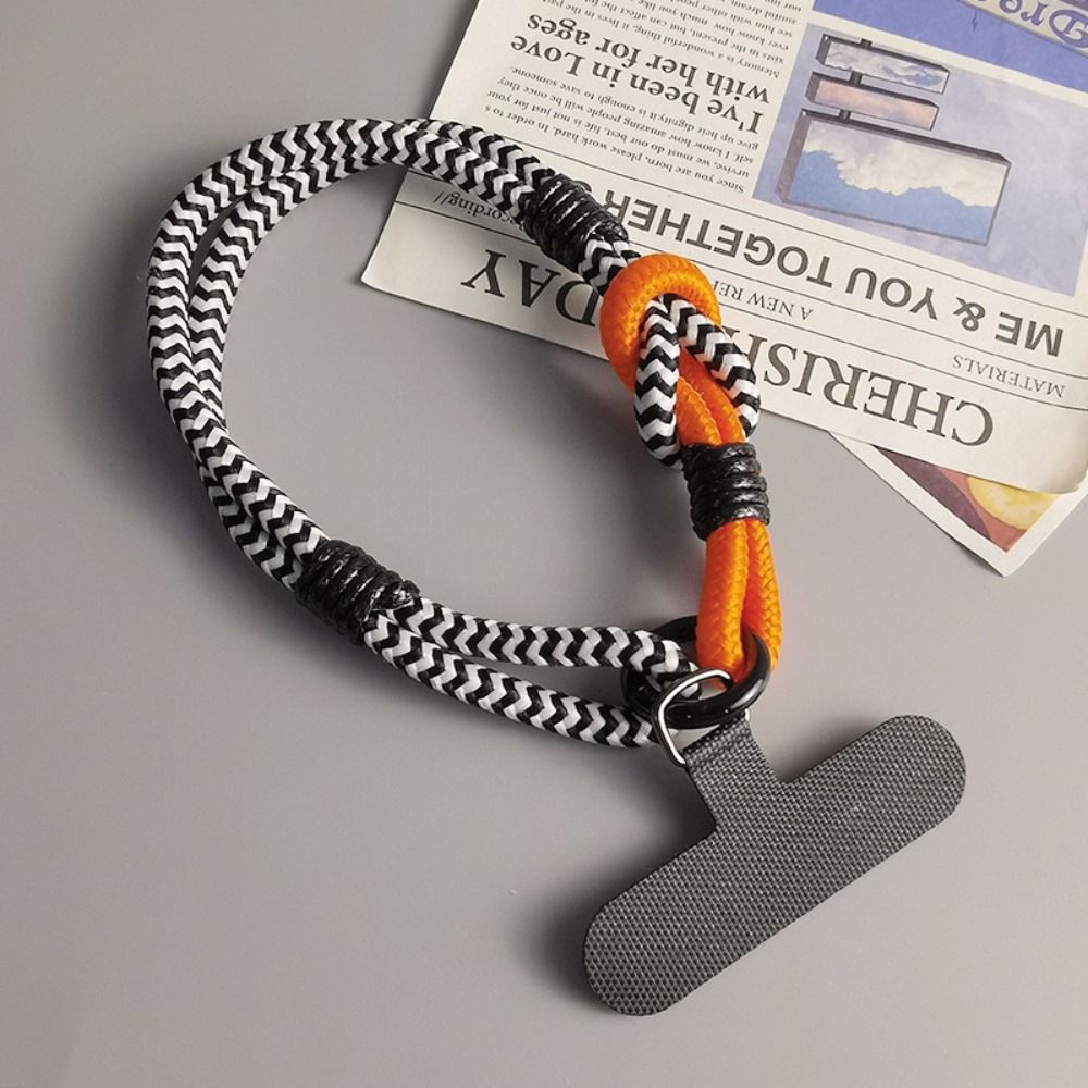 Correa Universal de nailon trenzado para teléfono móvil, cadena colgante, anillo, cordón para la muñeca, llavero de cuerda desmontable: BLANCO