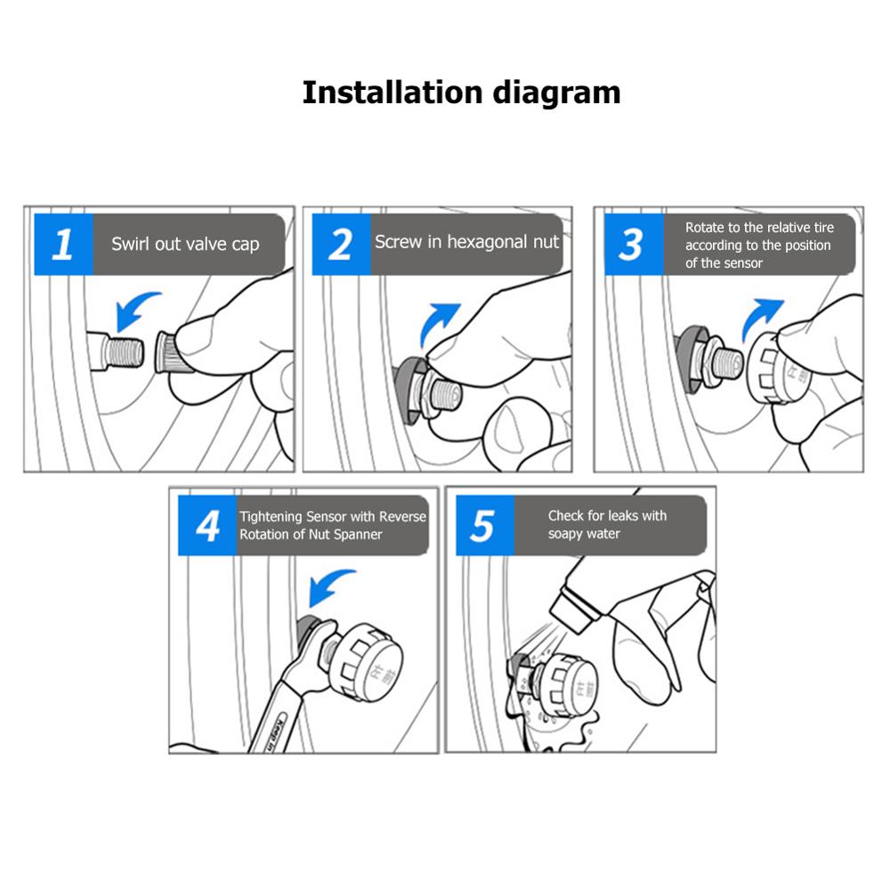 Waterproof Motorcycle TPMS Motorbike Electric Bike Tire Tyre Pressure Monitoring System with External Sensors for motorcycle
