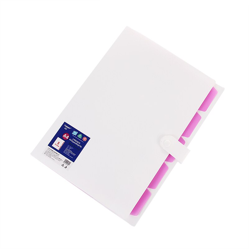 10 colors waterproof PP file folder A4 document bag pouch bill folder holder organizer cilp file document folders: white pink