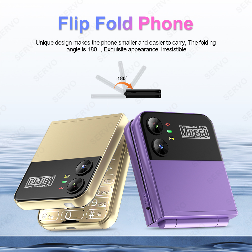 SERVO Flilo4 Flip Cellulare Quattro SIM Card GSM Rete cellulare Torcia Speed Dial Magic Voice Telefono cellulare pieghevole Prezzo basso
