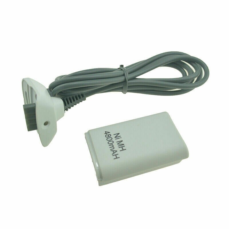 Zwart/Wit 4800Mah Draagbare Dubbele Oplaadbare Batterij + Usb Charger Cable Pack Voor Xbox 360 Draadloze Controller: 2