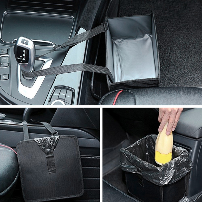 Car Storage Busket Interior Rubbish Container Waste Organizer Holder Waterproof Garbage Can Trash Bin Folding Accessory