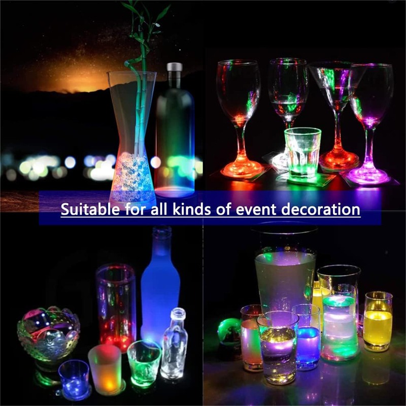 20/10/5/2 pièces LED sous-verres lumineux autocollant alimenté par batterie dessous de verre bouteille d'alcool verre à boire tasse tapis Bar fête décor lumière