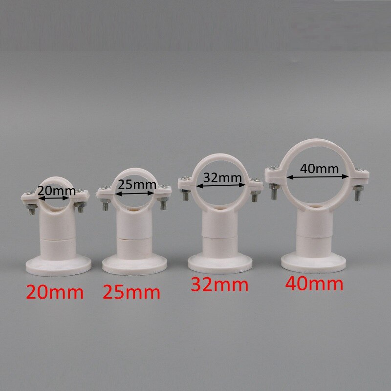 5pcs 20mm 25mm 32mm 40mm PVC Water Pipe Clamp PVC Pipe Support PPR Pipe Bracket Garden irrigation Connector Hard Tube Clamp