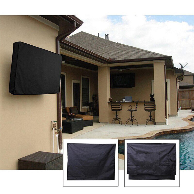 Udendørs tv-cover med bunddæksel vejrbestandigt støvtæt materiale beskytter lcd led plasma-tv udendørs tv cover