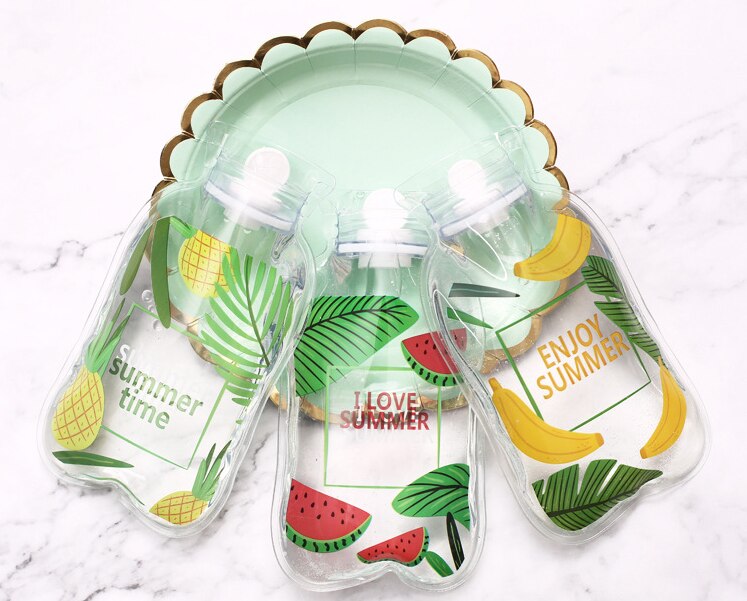 Bella bottiglia di acqua calda trasparente pancia calda tesoro inverno scaldamani riempito mini sacchetti di acqua calda portatili antideflagranti G