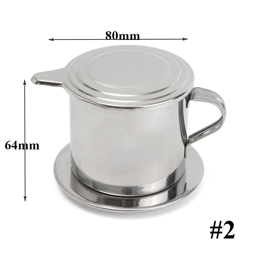 Stainless Steel Vietnam Vietnamese 50/100ml Coffee Pot Drip Filter Coffee Maker Durable Home Kitchen Tools: 100mL Max