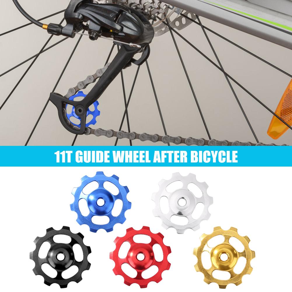 11T Bicycle Rear Derailleur Jockey Wheel Ceramic Bearing Aluminum Alloy MTB Mountain Bike Guide Roller Black Red Gold Silver