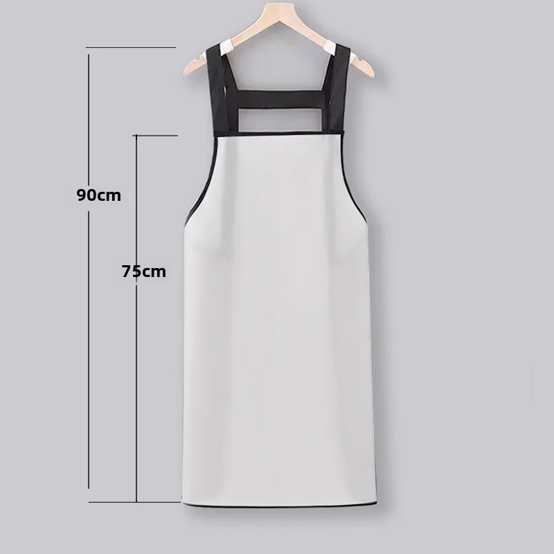 Extra lange, waterdichte oliebestendige schort, unisex, grote maat, keukenschort, restaurantkokschort, afwasschort voor thuisgebruik: Roze