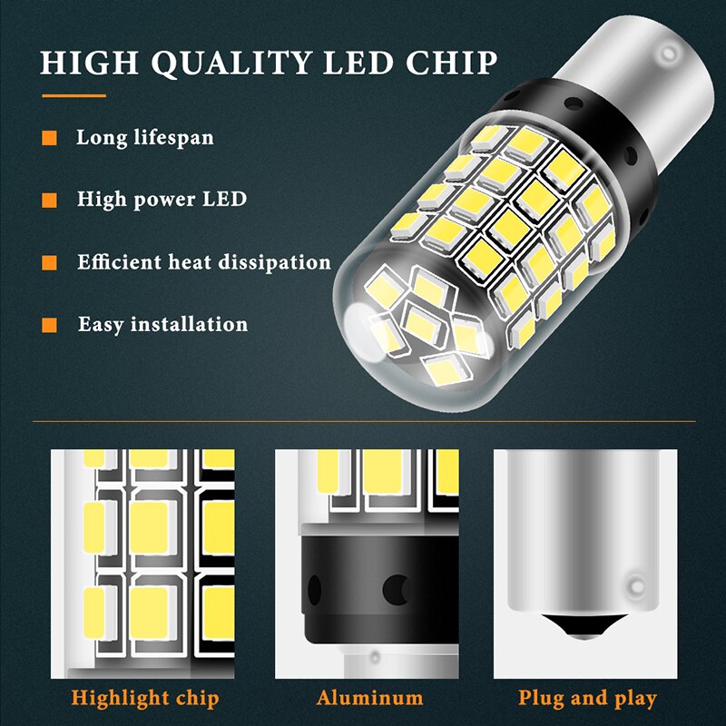 1PC P21w led py21w p21/5w LED BAU15 BA15S W21W T20 7440 7443 W21/5W 2835 54smd Light bulbs on cars Car Turn Signal Light