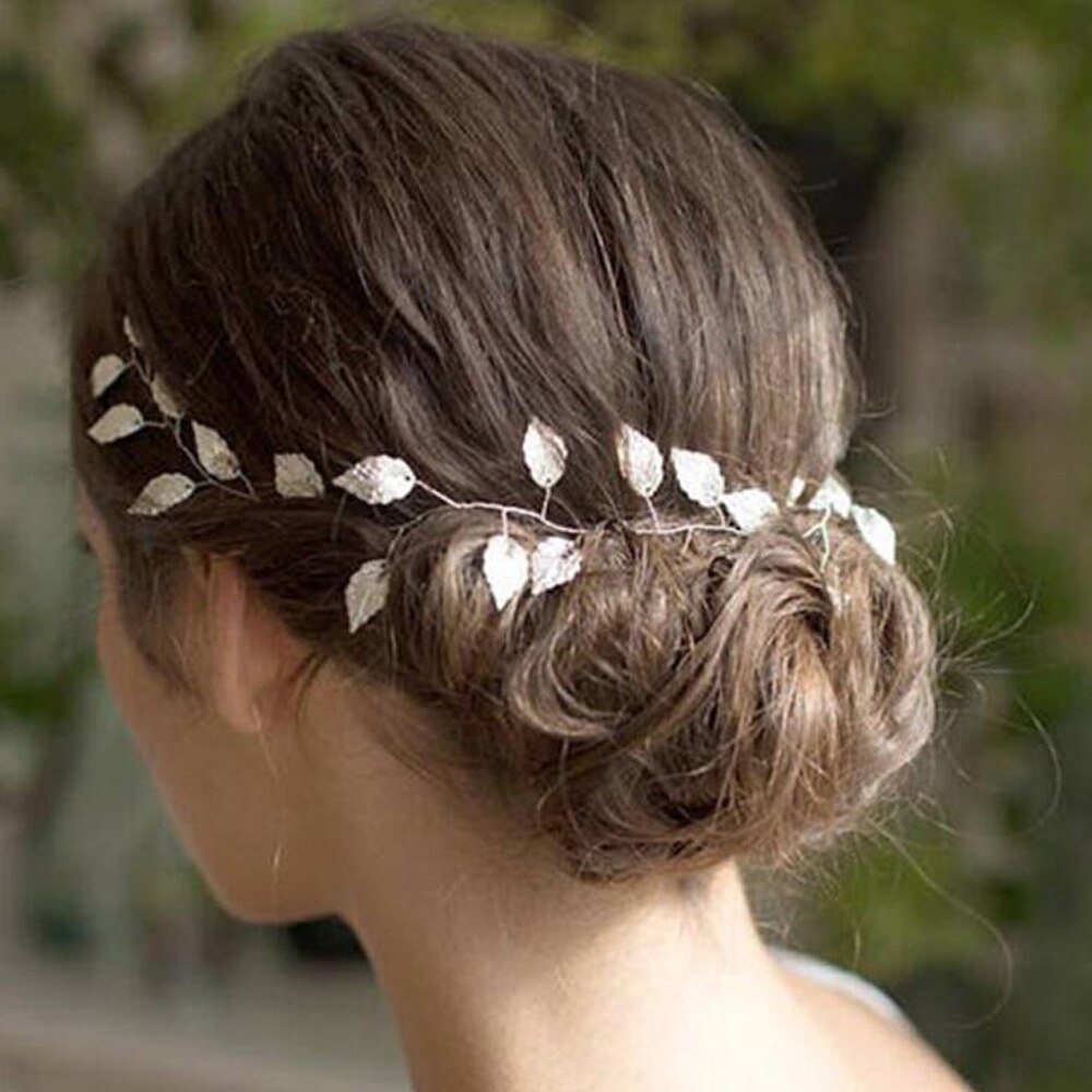Diadema de hojas doradas para boda, enredadera para el cabello nupcial, joyería para el cabello, diadema para el cabello accesorios para el cabello de boda para mujeres