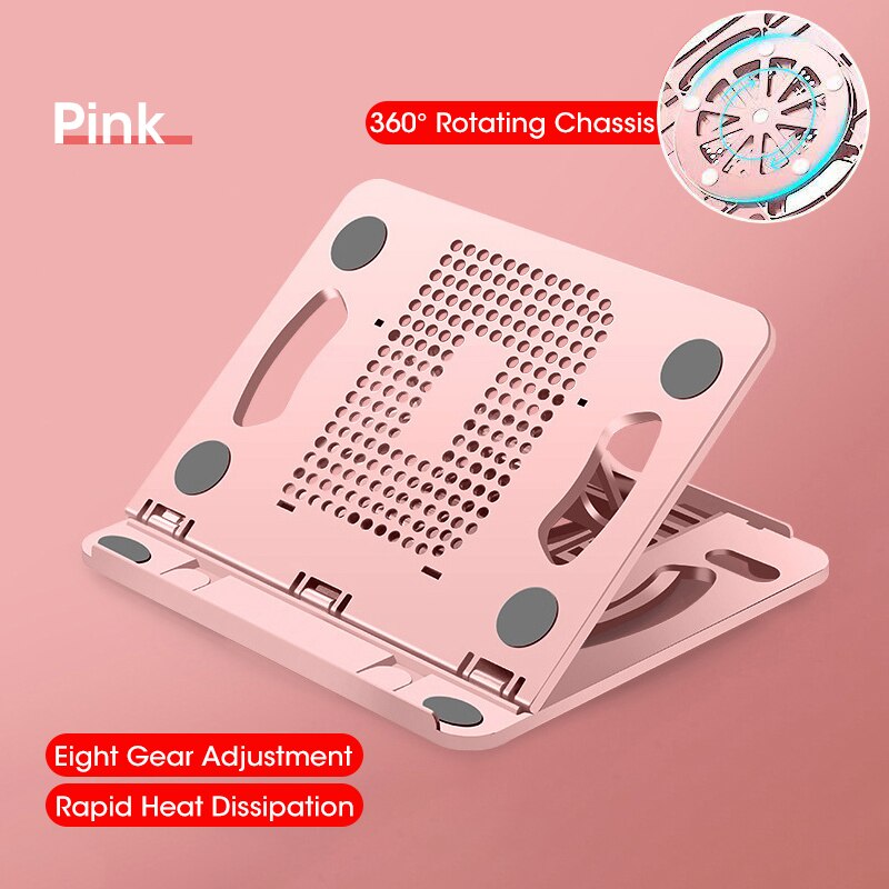 Portable Laptop Cooling Pad Plastic Suitable for 12-17 Inch Gaming Macbook Lenovo Laptop Adjustable Laptop Stand: Pink