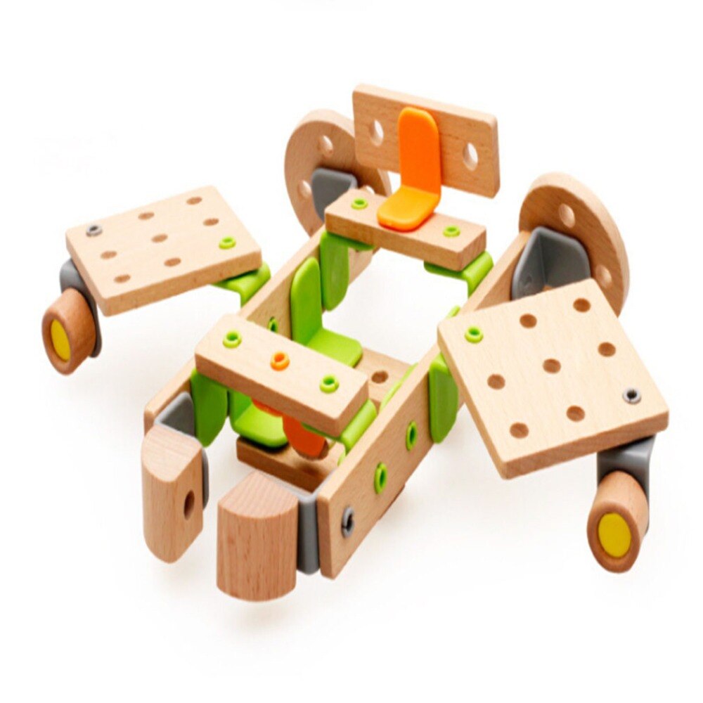 Stijl Assembleren Helikopter Assembleren Houten Noten Schroef DIY Blok Kinderen Leren & Onderwijs Speelgoed
