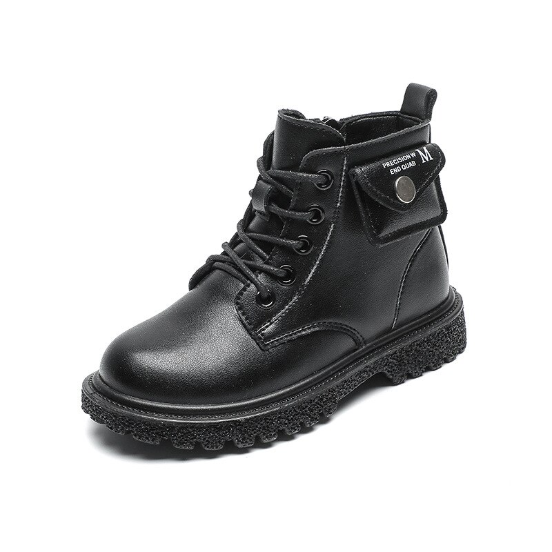 freundlicher Kurze Stiefel Frühling Tasche fest Schwarz Stiefel Britischen freundlicher Stiefel für Mädchen 2022 Neue unisex Junge Winter warm stiefel: 28