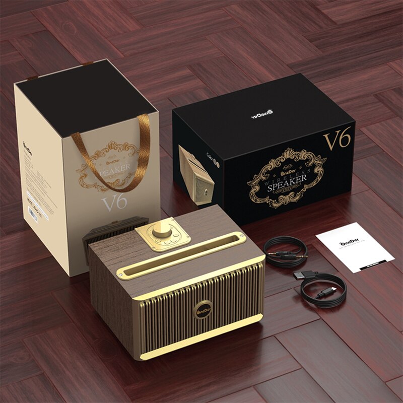 Altavoz inalámbrico con bluetooth para el hogar, altavoz retro clásico de madera, caja de sonido de de sonido súper alta, soporte para muebles de escritorio