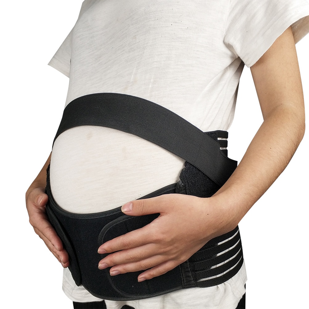Justerbar fødselsstøttebælte graviditet postpartum korset prænatal pleje graviditet støtte bøjle postpartum bælte undertøj #10: M / Sort