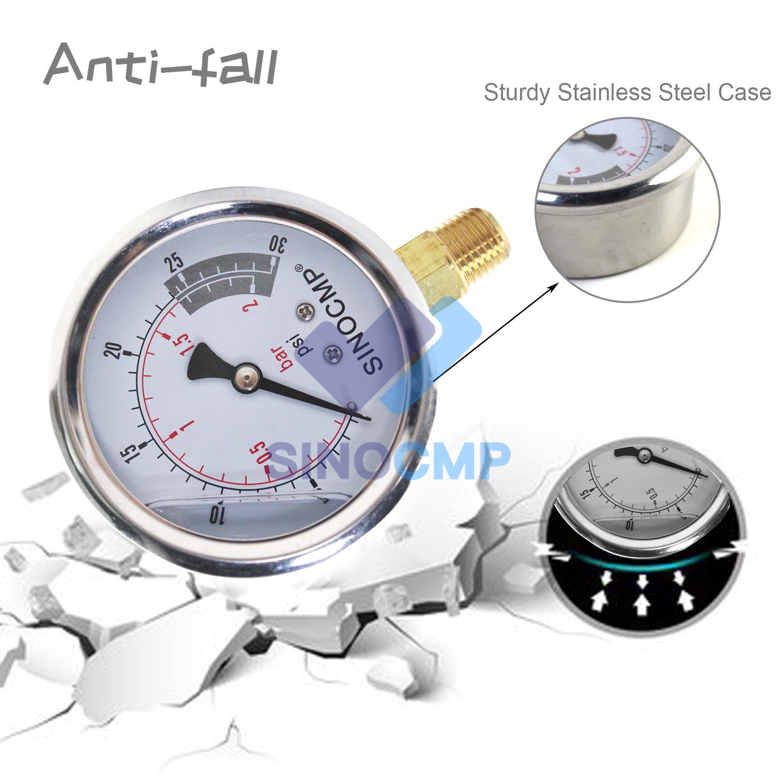 Hydraulische Manometer 0. 2mpa/0-2Bar/0-30PSI Zuin... – Vicedeal