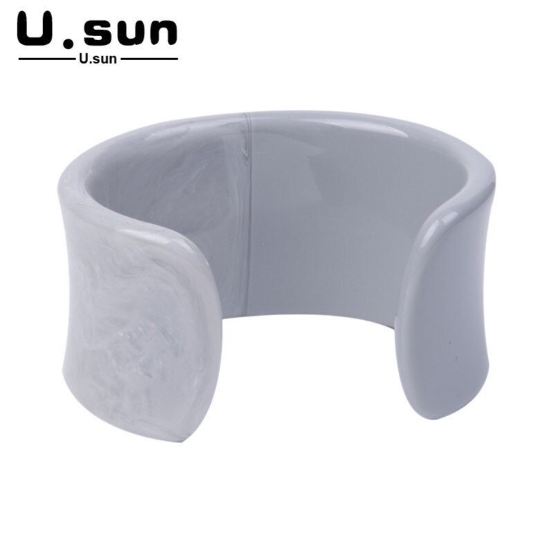 Eenvoudige Charme Elegante Open Bangles Resin Acryl Verklaring Bangle voor Vrouwen Grote Brede Kleurrijke Mode-sieraden Dames Armband
