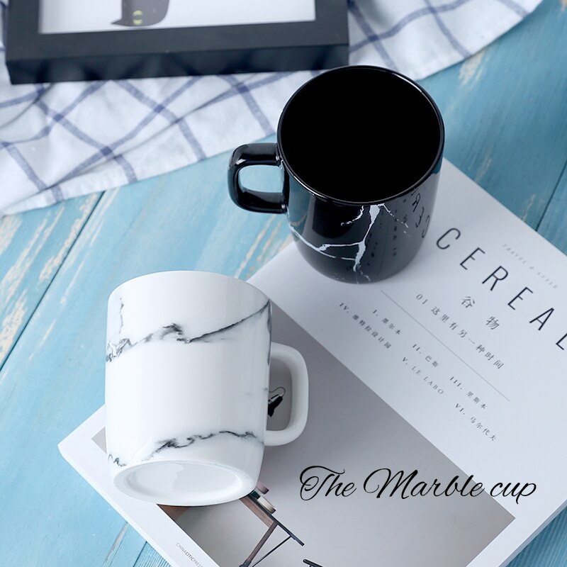 12OZ 350ML Modern Marble Decorative Pattern Ceramic Mug Home Office Porcelain Coffee Milk Tea Drinking Mug Drinkware