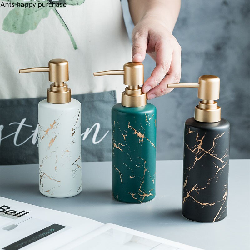 Marmorierung Keramik Lotion Flasche Schlecht Lieferungen Zubehör Händewaschen Flüssigkeit Abfüllung Seife Spender Tragbare Seife Spender
