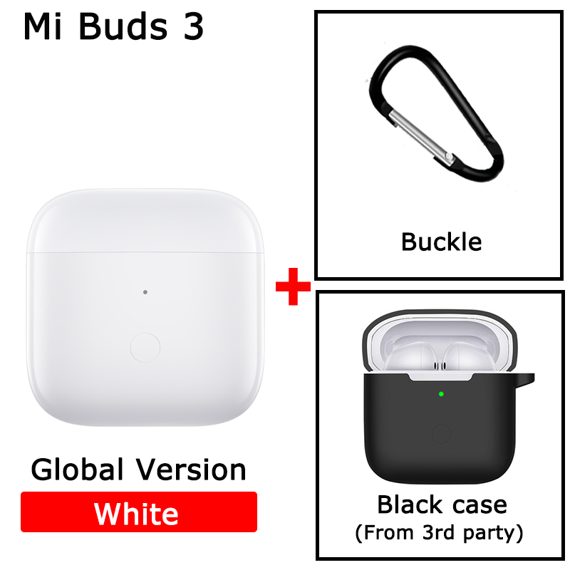 Xiaomi Redmi Buds 3 TWS bezprzewodowe słuchawki Bluetooth podwójny mikrofon QCC 3040 Chip IP54 wodoodporne słuchawki redukcja szumów słuchawki douszne: white GL black case