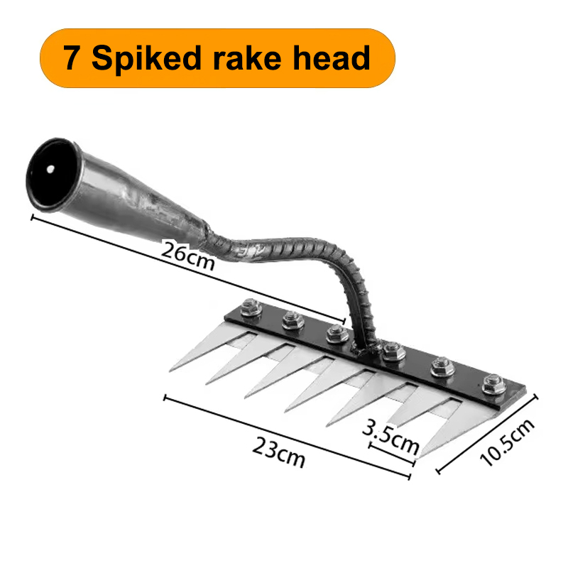 5/6/7/8 Teeth Iron Gardening Hoe Weeding Rake Farm Tool Grasping Raking Loosening Soil Nail Rake Tool Artifact Harrow Farm Tool: Lavender