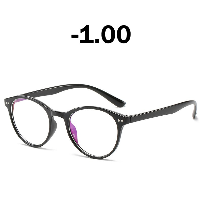 Iboode Retro Ronde Bijziendheid Bril Mannen Vrouwen Optische Brillen Met Dioptrie 0 -0.5 1.0 1.5 2.0 2.5 3.0 3.5 4.0 4.5 5.0 5.5 6.0: Black -1.00