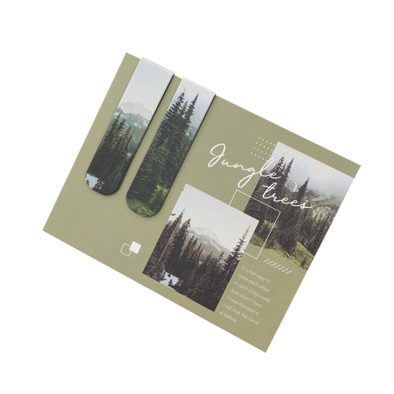 1 Pair Magnetic Bookmarks Classic Landscape Painting Style Magnetic Page Clips Student Children Teacher Supplies