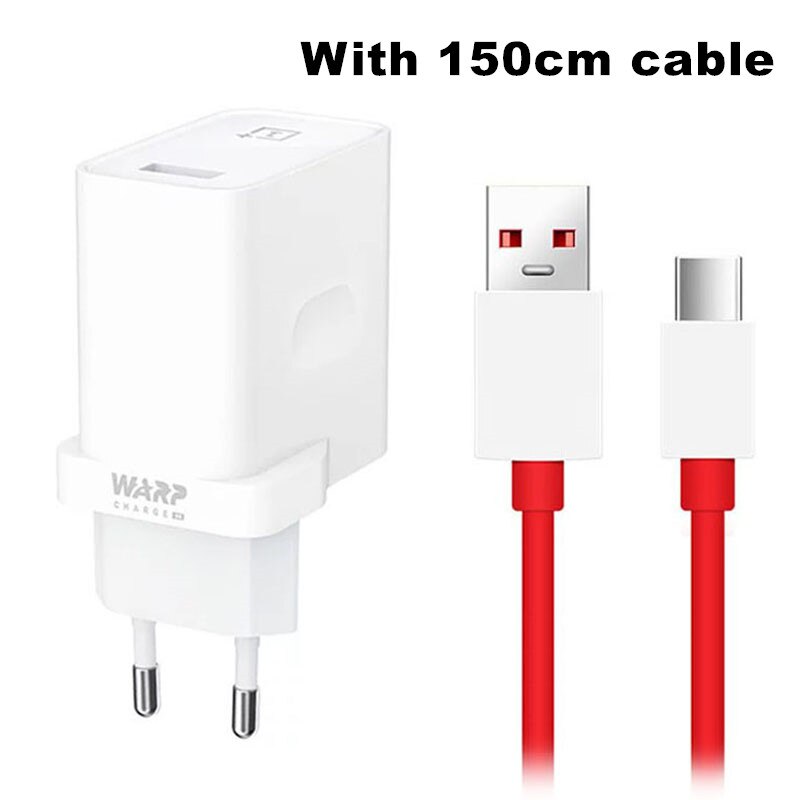 Original Oneplus 8 Pro Warp Ladegerät 30W Ladung Adapter One Plus 7 7t Pro 6 6t 5 5t 3 3t Smart Telefon 5V /6A 30 Lade USB Kabel: EU with 150cm cable