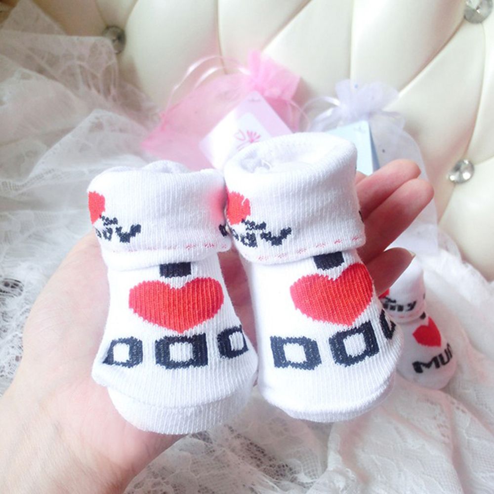 Newborn Baby Toddler Infant Boys Girl Cotton Love Mom/Dad Socks 0~6 Months