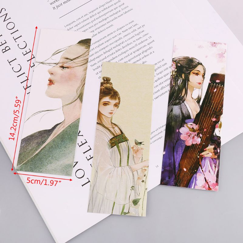 30pcs Beautiful Girl Bookmarks Paper Page Notes Label Message Card Book Marker School Supplies Stationery X3UE