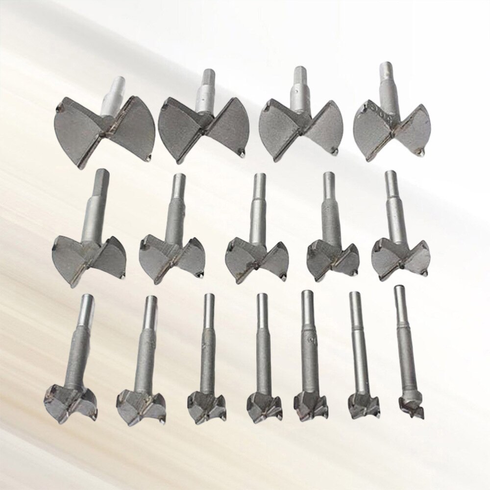 16 uds, cortador de madera, llave hexagonal plateada, taladro de taladro, sierra de agujero, cortador de madera para taladrar carpintería, carpintero, carpintero: Default Title
