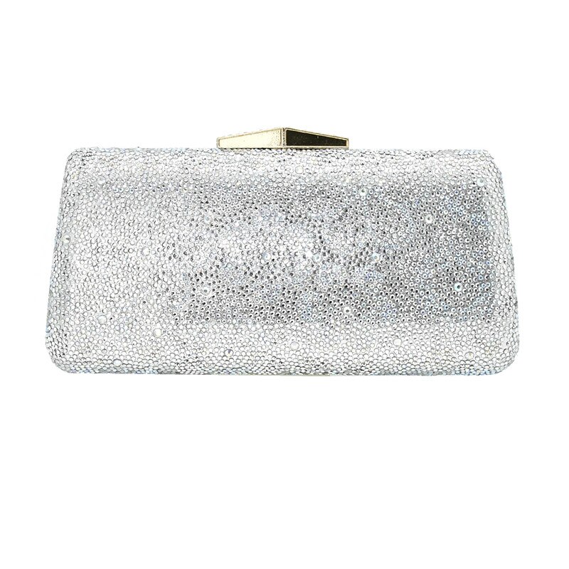 Bridal Wedding Clutch Purse Handbags and Purse Bridal Shoulder Bag Chain Womens Handbags and Purses Ladies Party Small Purse: Silver