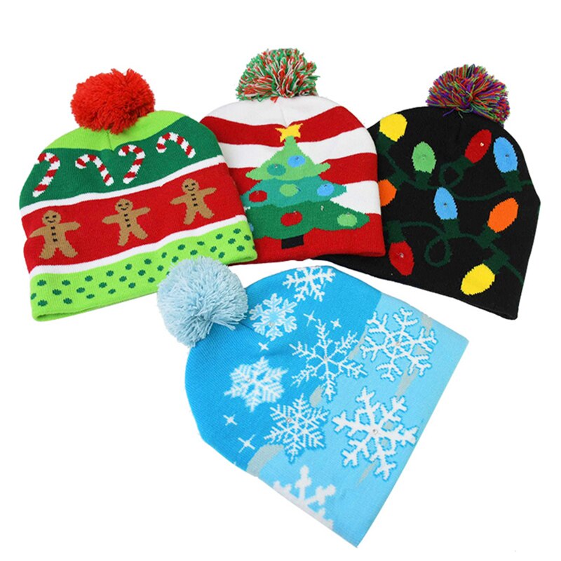 Kerstmuts met led-verlichting, gebreide muts, kerstversiering, kerstmuts met licht, kerst voor kinderen, kerst