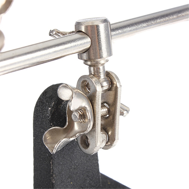 Helping Third Hand Tool Soldering Stand With 4X Welding Magnifying Glass led Adjustable 2 Alligator Clips 360 Degree Rotating