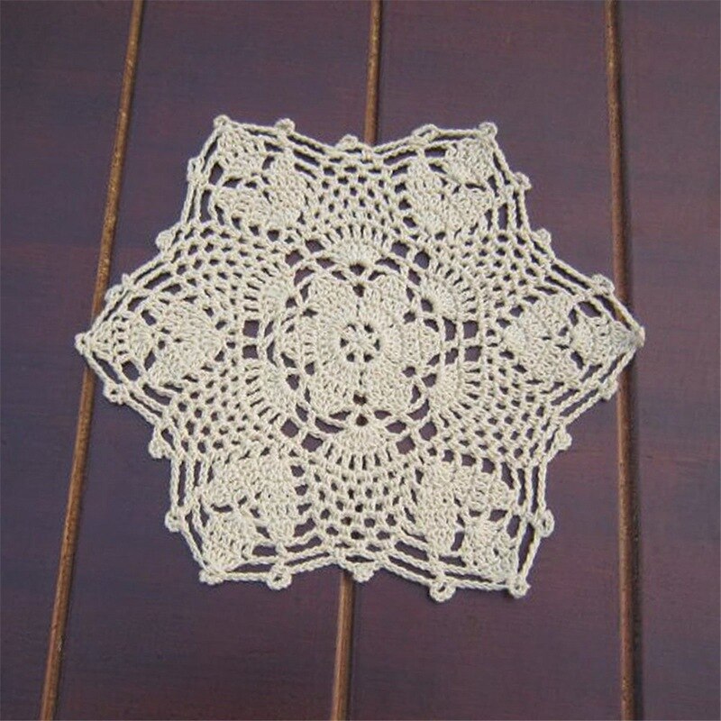 1 stk spindelvæv form bomuld hæklet blonde cover 22cm doilies spisning talbe mat te kop krus dækkeserviet dekoration trapillo para tejer  z1