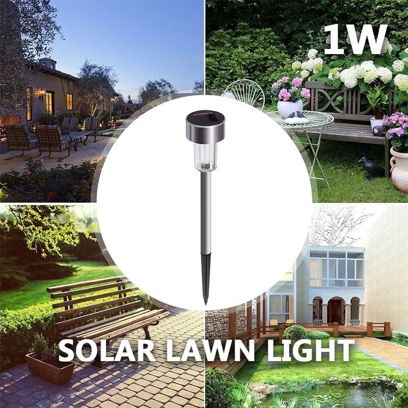 Solar Lights Outdoor Waterproof Stainless Steel LED Landscape Lighting Solar Garden Lights for Pathway Walkway Patio Yard & Lawn