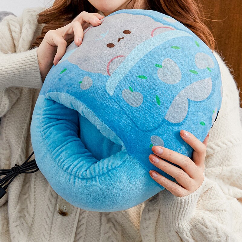 Usb Voet Warmer Koorts Winter Foot Warmer Artefact Thuis Pure Kleur Imitatie Konijnenbont Wasbare Elektrische Verwarming Schoenen: 14