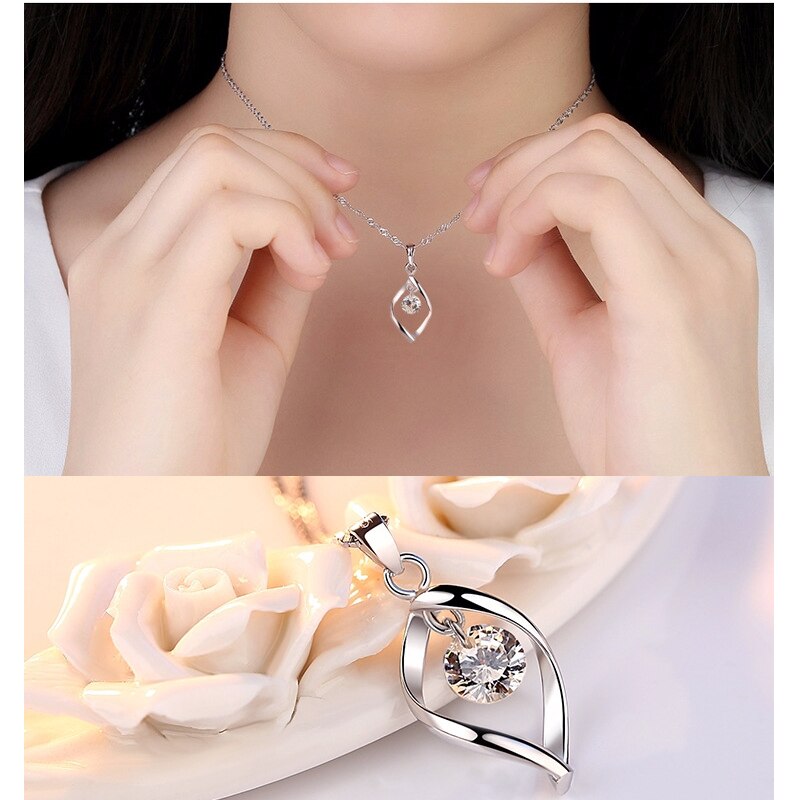 Eenvoudige Water Kettingen Voor Vrouwen Verklaring Zirkoon Stenen Hangers Ketting Bruiloft Bruids Sieraden