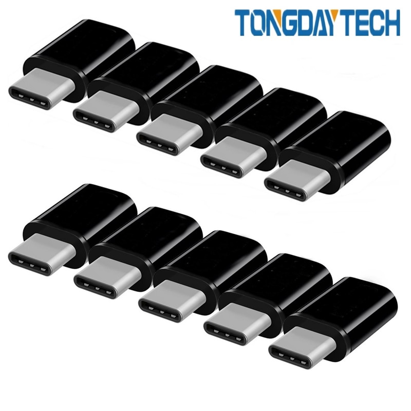 Tongdaytech USB C Adapter 10 Pack Type C Male to Micro Female Adapter OTG Type-C Converter For LG Samsung S10 S8 Type-C Adapter